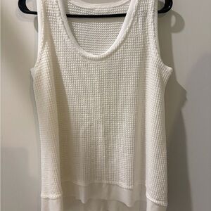Never Worn White Sleeveless Waffle Knit Top